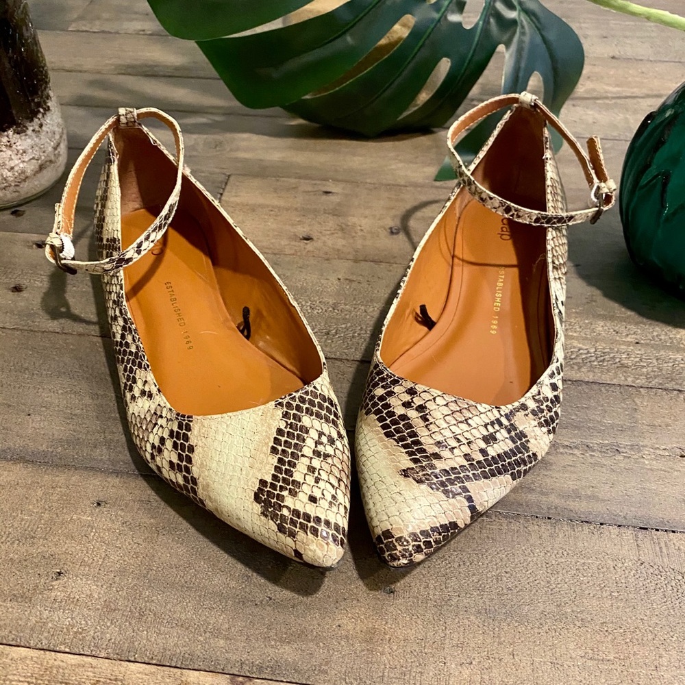 Snake print flats